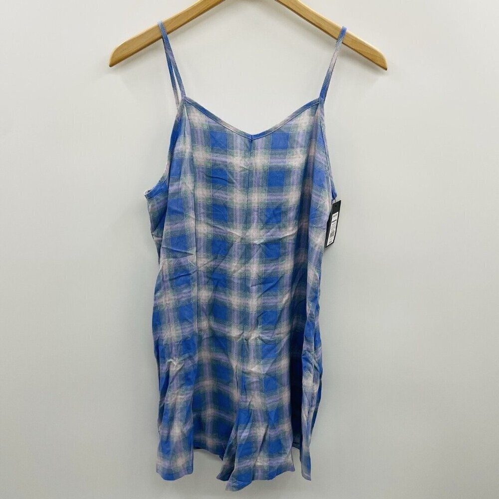 Art Class Youth Girls Size XXL 16/18 Periwinkle Plaid One Piece Romper 2113